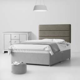 Cornell - Double - Lined Headboard - Dark Grey - Fabric - 4ft6 - Happy Beds - thumbnail 2
