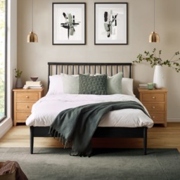 Belton - King Size - Spindle Design Bed - Black - Wooden - 5ft - thumbnail 1