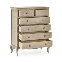 Camille - 4+2-Drawer Chest of Drawers - Oak - Wooden - Happy Beds - thumbnail 5
