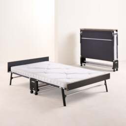 Jay-Be – Small Double - Grand Folding Bed with e-Pocket Mattress – White/Black – Metal/Fabric – 4ft