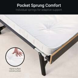 Jay-Be – Small Double - Grand Folding Bed with e-Pocket Mattress – White/Black – Metal/Fabric – 4ft - thumbnail 7