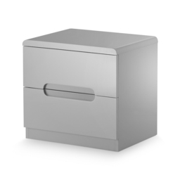 Manhattan - 2 Drawer Bedside Table - Grey - Wooden - Happy Beds - thumbnail 1