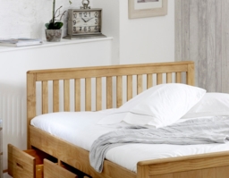 Mission - Double - Storage Bed - Drawers - Waxed Pine - Wooden - 4ft6 - Happy Beds - thumbnail 6