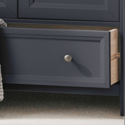 Maine - 2 Door Combination Wardrobe - Dark Grey - Wooden - Happy Beds - thumbnail 2