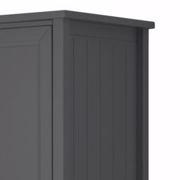 Maine - 2 Door Combination Wardrobe - Dark Grey - Wooden - Happy Beds - thumbnail 3