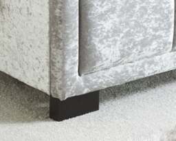 Hannover - Small Double -Light Grey - Velvet - 4ft - Happy Beds - thumbnail 4
