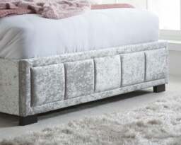 Hannover - Small Double -Light Grey - Velvet - 4ft - Happy Beds - thumbnail 3