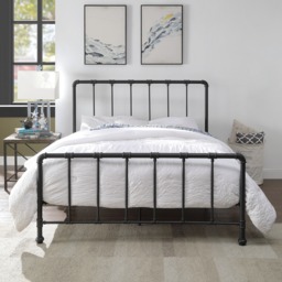 Kinnerton - Double - Industrial Style Bed- Black - Metal - 4ft6 - Happy Beds - thumbnail 2