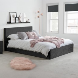 Berlin - Single - Ottoman Storage Bed - Black - Crushed Velvet - Single - Happy Beds - thumbnail 1