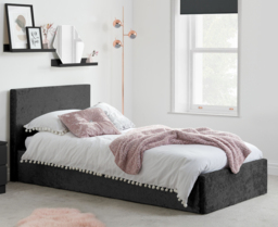 Berlin - Single - Ottoman Storage Bed - Black - Crushed Velvet - Single - Happy Beds - thumbnail 3