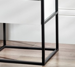 Universal - 1 Drawer Bedside Table - White/Black - Wooden/Metal - thumbnail 5