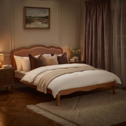 Evelyn - Double - Low Foot-end Bed - Pink/Oak - Fabric/Wood - 4ft6 - thumbnail 7