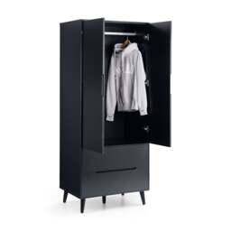 Alicia - 2 Door Combination Wardrobe - Grey - Wooden - Happy Beds - thumbnail 4