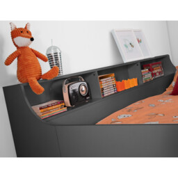 Jupiter - Single - Kids Mid Sleeper Bed - Cabin Bed - Desk and Storage - Dark Grey - 3ft - Happy Beds - thumbnail 4