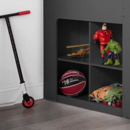 Jupiter - Single - Kids Mid Sleeper Bed - Cabin Bed - Desk and Storage - Dark Grey - 3ft - Happy Beds - thumbnail 6