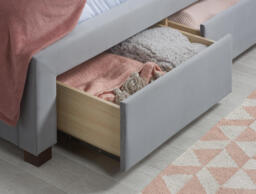 Woodbury - Super King Size - 4-Drawer Storage Bed - Grey - Velvet - 6ft - Happy Beds - thumbnail 8