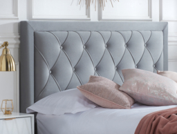 Woodbury - Super King Size - 4-Drawer Storage Bed - Grey - Velvet - 6ft - Happy Beds - thumbnail 7