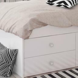 Arctic - Single - Kids Low Sleeper 4 Drawer Storage Bed - White - Wood - 3ft - Happy Beds - thumbnail 3