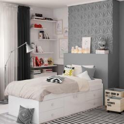 Arctic - Single - Kids Low Sleeper 4 Drawer Storage Bed - White - Wood - 3ft - Happy Beds - thumbnail 1