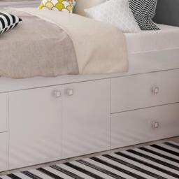 Arctic - Single - Kids Low Sleeper 4 Drawer Storage Bed - White - Wood - 3ft - Happy Beds - thumbnail 2
