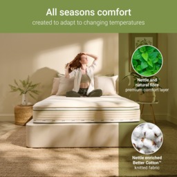 Jay-Be - Single - Natural All Season Nettle Hybrid 2000 e - Pocket Pocket Spring Mattress - Fabric - Vacuum Packed - 3ft - thumbnail 6