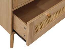 Croxley - 2 Door 1 Drawer Wardrobe - Oak - Rattan - Wooden - Happy Beds - thumbnail 7