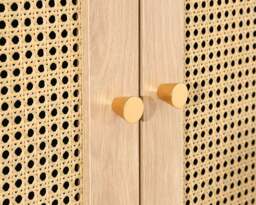 Croxley - 2 Door 1 Drawer Wardrobe - Oak - Rattan - Wooden - Happy Beds - thumbnail 5