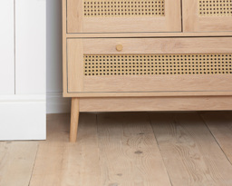 Croxley - 2 Door 1 Drawer Wardrobe - Oak - Rattan - Wooden - Happy Beds - thumbnail 3