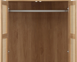 Croxley - 2 Door 1 Drawer Wardrobe - Oak - Rattan - Wooden - Happy Beds - thumbnail 6
