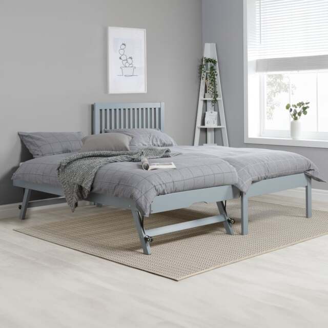 Buxton - Single - Guest Bed - Grey - Wood - 3ft - Happy Beds - image 1
