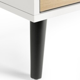 Alba – 4-Drawer Wide Chest of Drawers – White and Oak – Lacquered MDF - Happy Beds - thumbnail 5