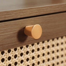 Croxley - 2 Drawer Bedside Table - Walnut - Rattan - Wooden - Happy Beds - thumbnail 4