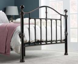 Victoria - King Size - Nickel Metal Bed - Black - Metal - 5ft - Happy Beds - thumbnail 3