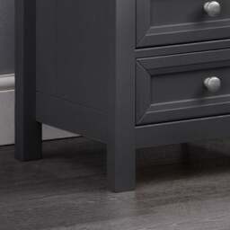 Maine - 3 Drawer Bedside Table - Dark Grey - Wooden - Happy Beds - thumbnail 3