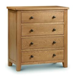 Marlborough - 4 Drawer Chest - Oak - Wooden - Happy Beds - thumbnail 3