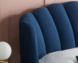 Lottie - King Size - Ottoman Bed Frame - Blue - Velvet - 5FT - Happy Beds - thumbnail 4