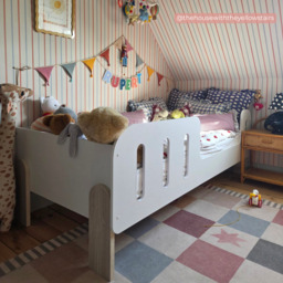 Lola - Single – Kids Bed with Side Rails – White/Pale Wood - Particleboard - 3ft - thumbnail 7
