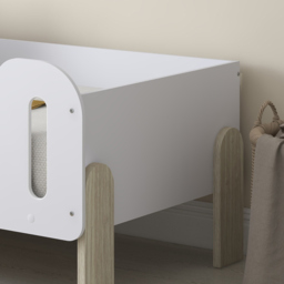 Lola - Single – Kids Bed with Side Rails – White/Pale Wood - Particleboard - 3ft - thumbnail 6
