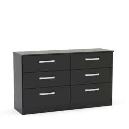 Lynx - 6 Drawer Chest - Black - Wooden - Happy Beds - thumbnail 6