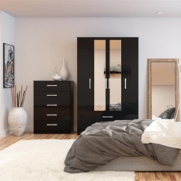 Lynx - 6 Drawer Chest - Black - Wooden - Happy Beds - thumbnail 5