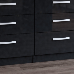 Lynx - 6 Drawer Chest - Black - Wooden - Happy Beds - thumbnail 2