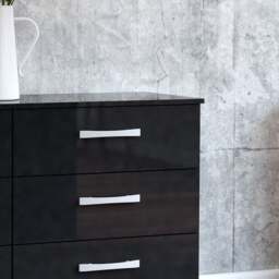 Lynx - 6 Drawer Chest - Black - Wooden - Happy Beds - thumbnail 3
