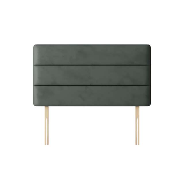 Cornell - Small Double - Lined Headboard - Dark Grey - Velvet - 4ft - Happy Beds - image 1
