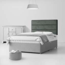 Cornell - Small Double - Lined Headboard - Dark Grey - Velvet - 4ft - Happy Beds - thumbnail 2