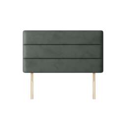 Cornell - Small Double - Lined Headboard - Dark Grey - Velvet - 4ft - Happy Beds - thumbnail 1