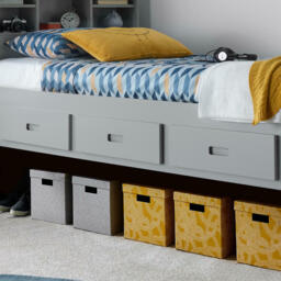 Veera - Single - Guest Day Bed - Grey - Wooden - 3ft - Happy Beds - thumbnail 4