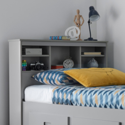 Veera - Single - Guest Day Bed - Grey - Wooden - 3ft - Happy Beds - thumbnail 2