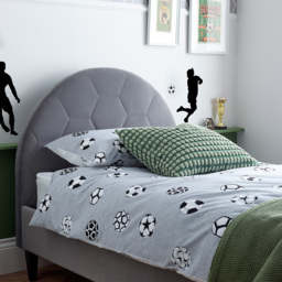 Football - Kids’ Bed - Grey - Velvet - 3ft - Happy Beds - thumbnail 2