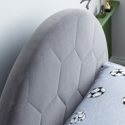 Football - Kids’ Bed - Grey - Velvet - 3ft - Happy Beds - thumbnail 3