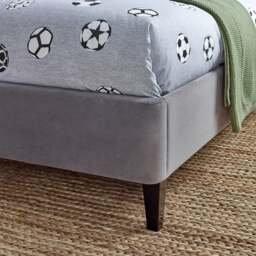Football - Kids’ Bed - Grey - Velvet - 3ft - Happy Beds - thumbnail 5